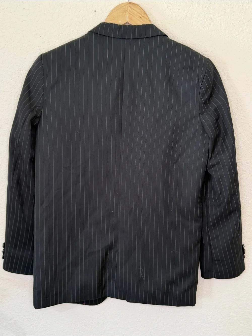 Chaps 2 piece Black Pinstripe Suit jacket coat pants Boys Size 14